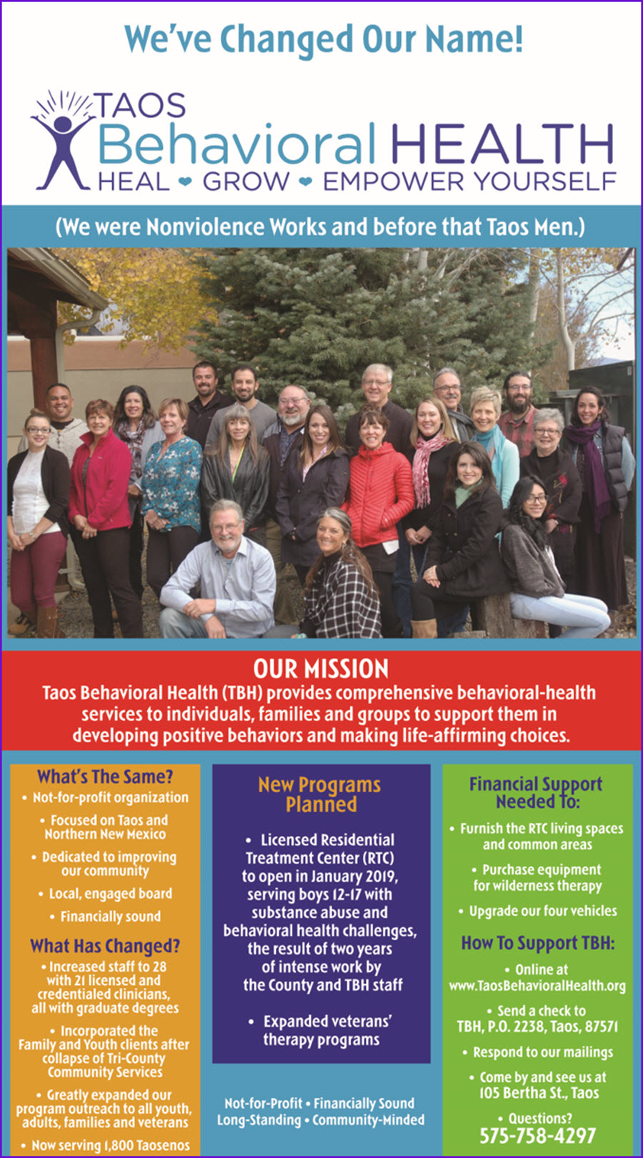 Nonviolence Works CCSS Staff is making a difference in Taos County.